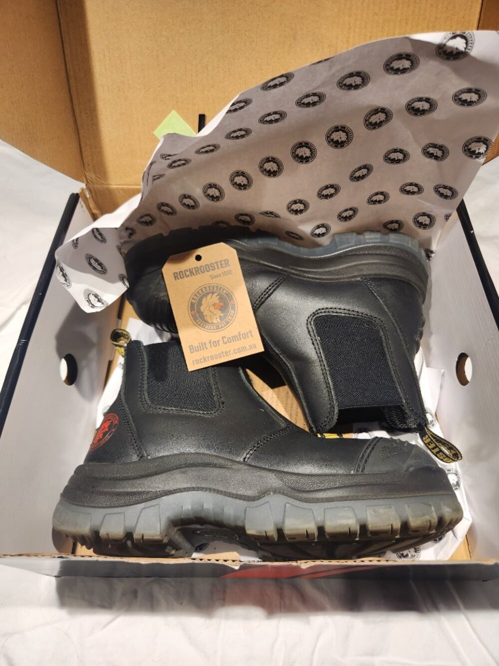 ROCKROOSTER STEEL TOE Leather Work Boots Size US 6 M / 7.5 W